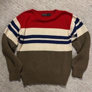 Polo Ralph Lauren Boys Striped Sweater - Red, Navy, Cream, Brown